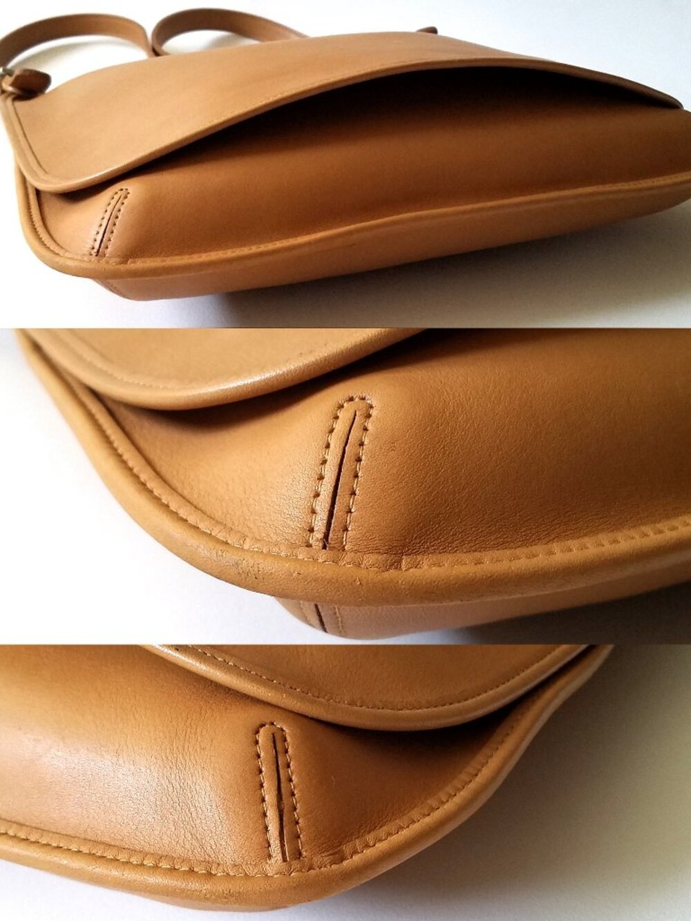 Vintage Coach Small Hippie Flap Saddle Cross Body Bag Camel #9134 - Picture 4 of 6